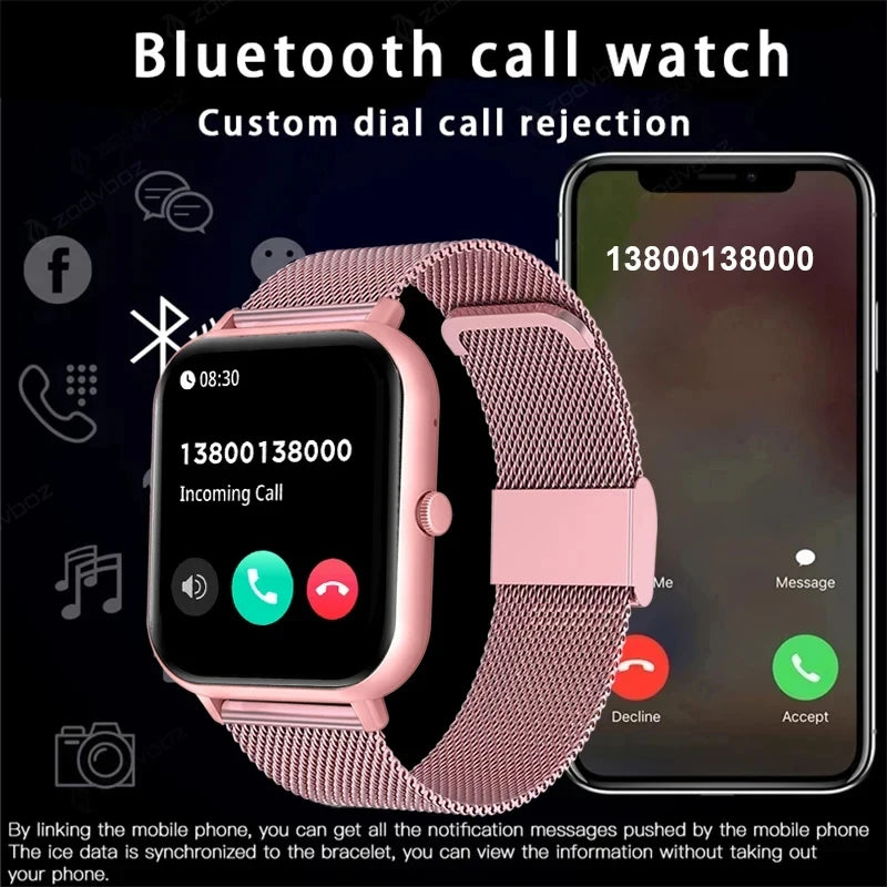 2024 For Xiaomi Smart Watch Women Custom Dial Smartwatch Men Waterproof Clock Bluetooth Call Watches Full Touch Sports Bracelet