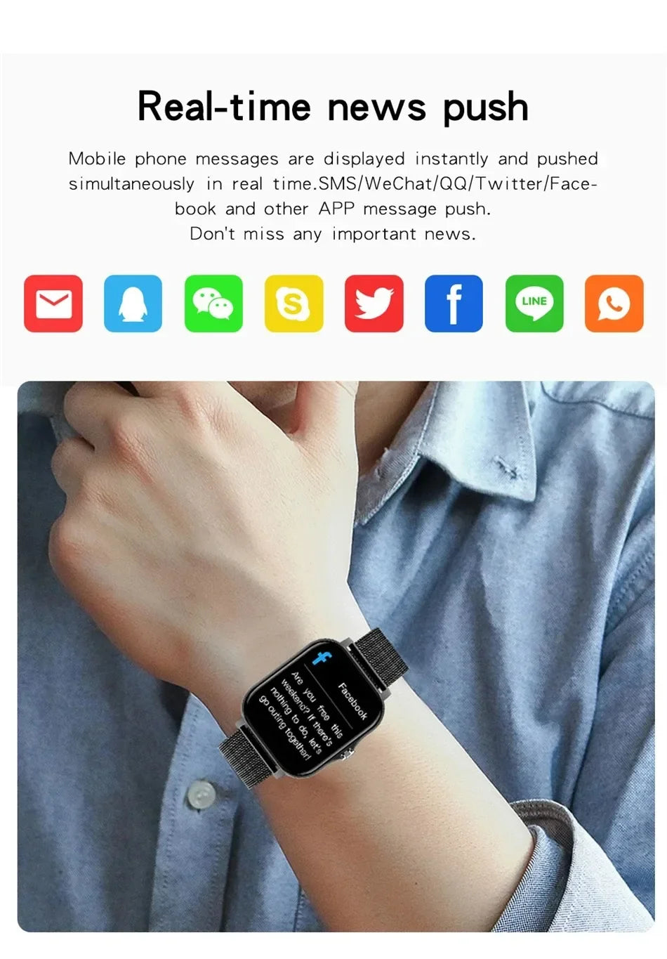 2024 NEW SmartWatch Android Phone 1.69" Color Screen Full Touch Custom Dial Smart Watch Women Bluetooth Call Smart Watch Men