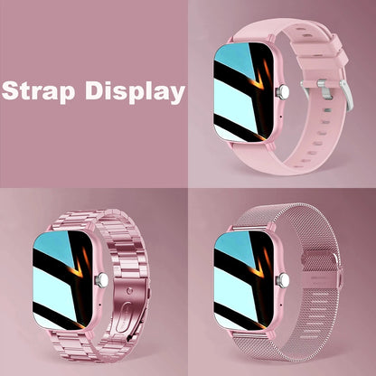 3pc Straps Smart Watch Women Men Smartwatch Square Dial Call BT Music Smartclock For Android IOS Fitness Tracker Trosmart Brand